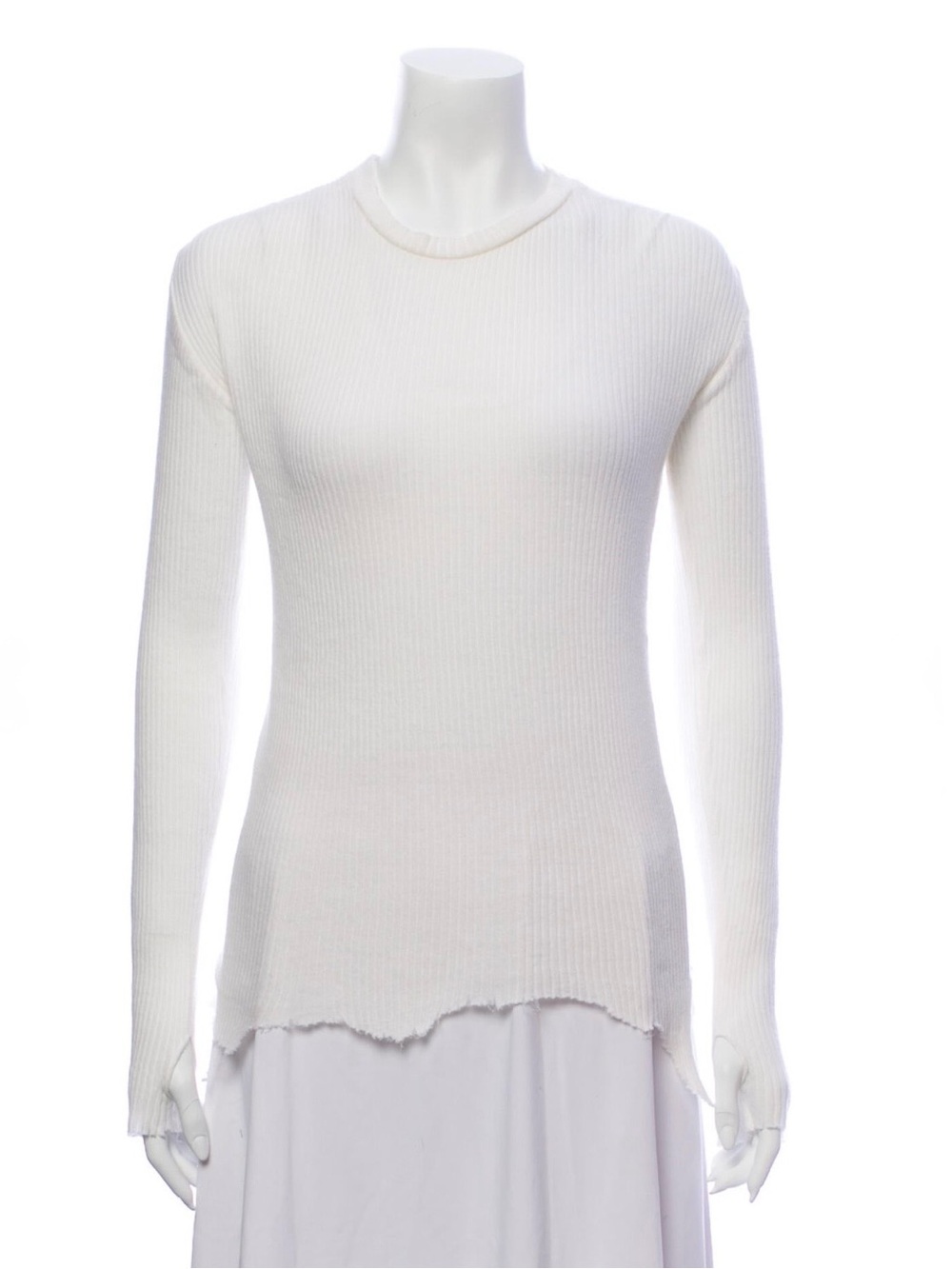 Helmut Lang Raw Hem Crew Neck Long Sleeve T-Shirt L